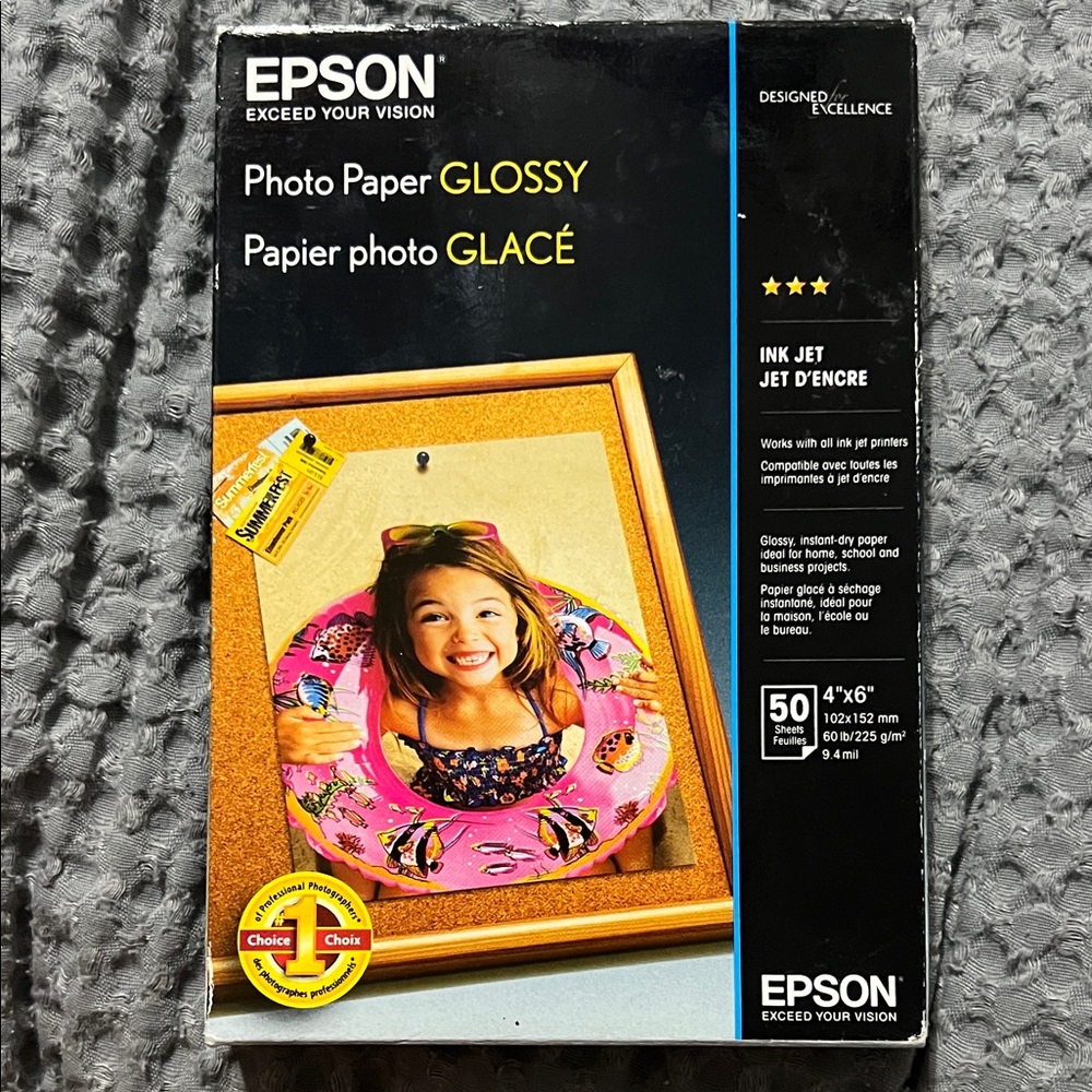 Epson Glossy Photo Paper with Black and Yellow Accents